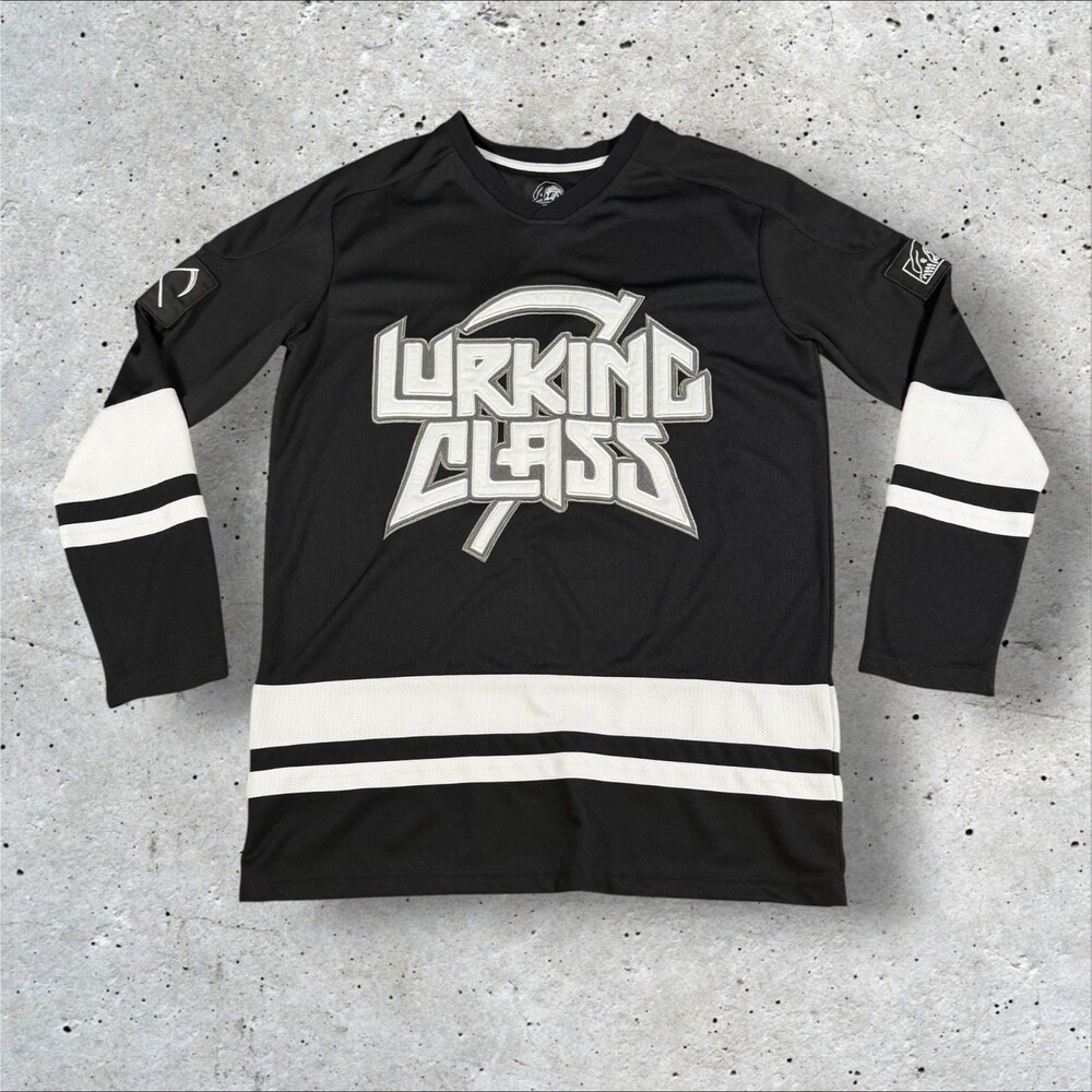 Lurking Class By Sketchy Tank Hockey Jersey Mens Large Black Streetwear Skate